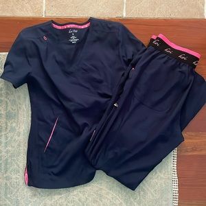 Navy size small koi lite scrub top and pant set. Loved